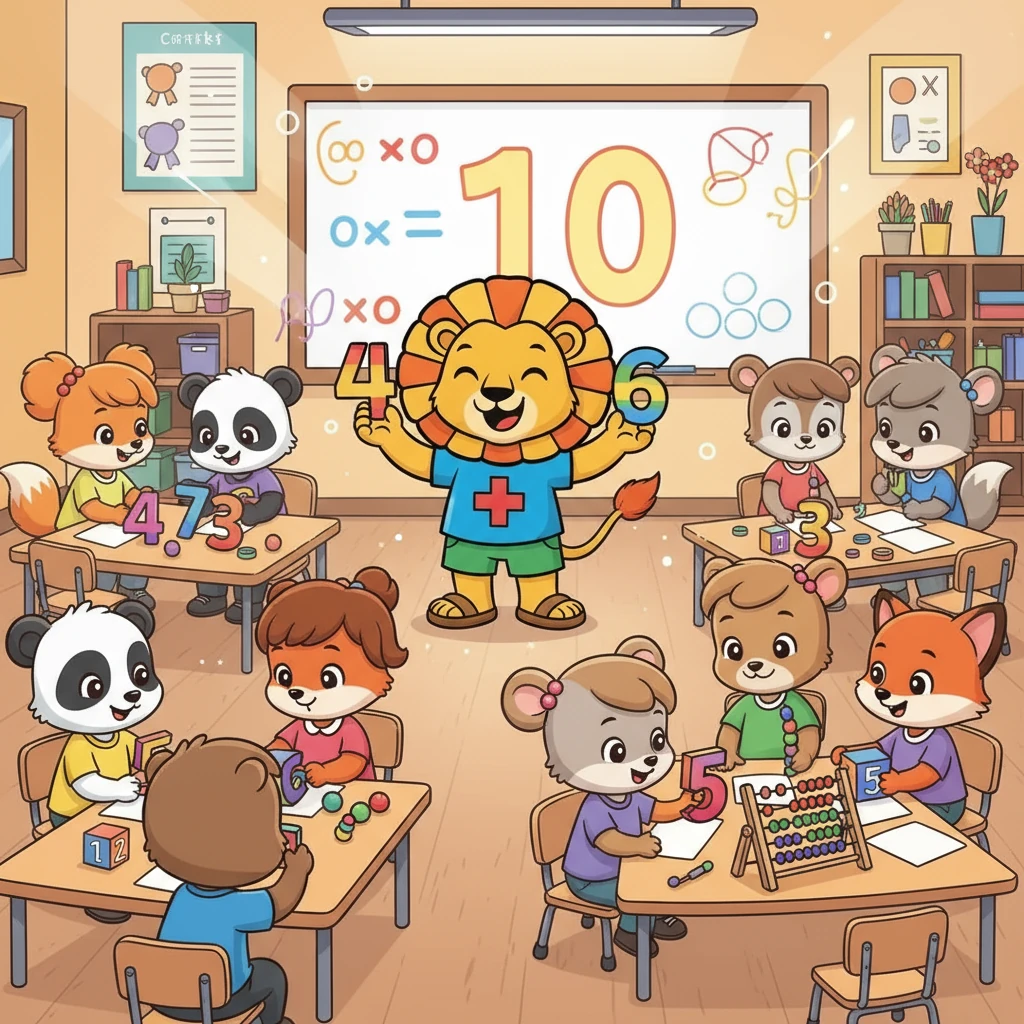 La clase se convirtió en un gran juego de equipo. Los niños, ayudándose unos a otros, descubrieron todas las combinaciones posibles. El 4 y el 6, el 5 y el 5... todos eran amigos del 10.