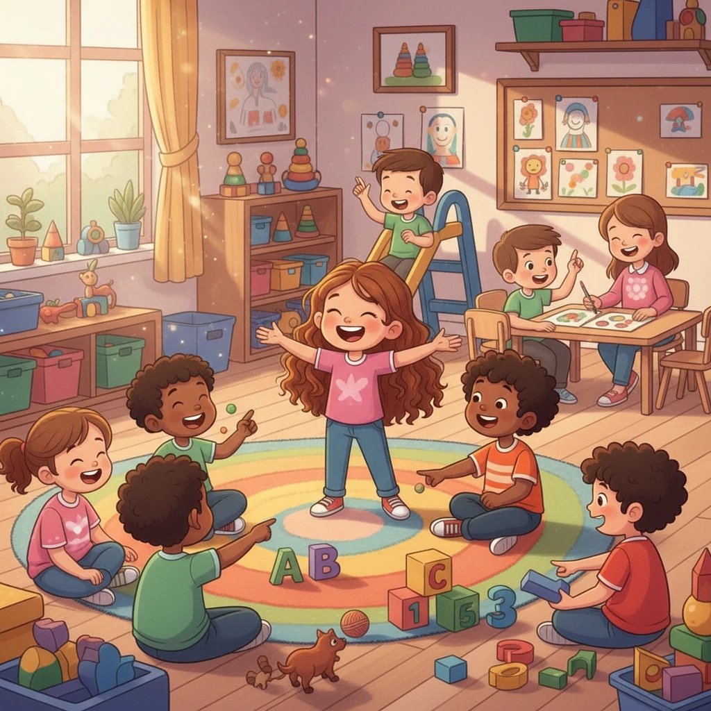 Finalement, tous les enfants de la classe comprirent l'importance de l'amitié. Ils partagèrent leurs jeux et leurs rires, et Ellie, le cœur léger, retrouva le sourire. L'école redevint un lieu de bonheur et de partage.