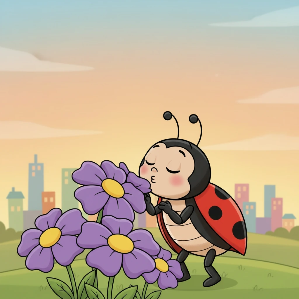 Se acercó a unas flores moradas y aspiró profundamente. ¡Mmm, qué olor tan dulce y delicioso! Cada flor tenía un aroma especial, como pequeños perfumes de la naturaleza.