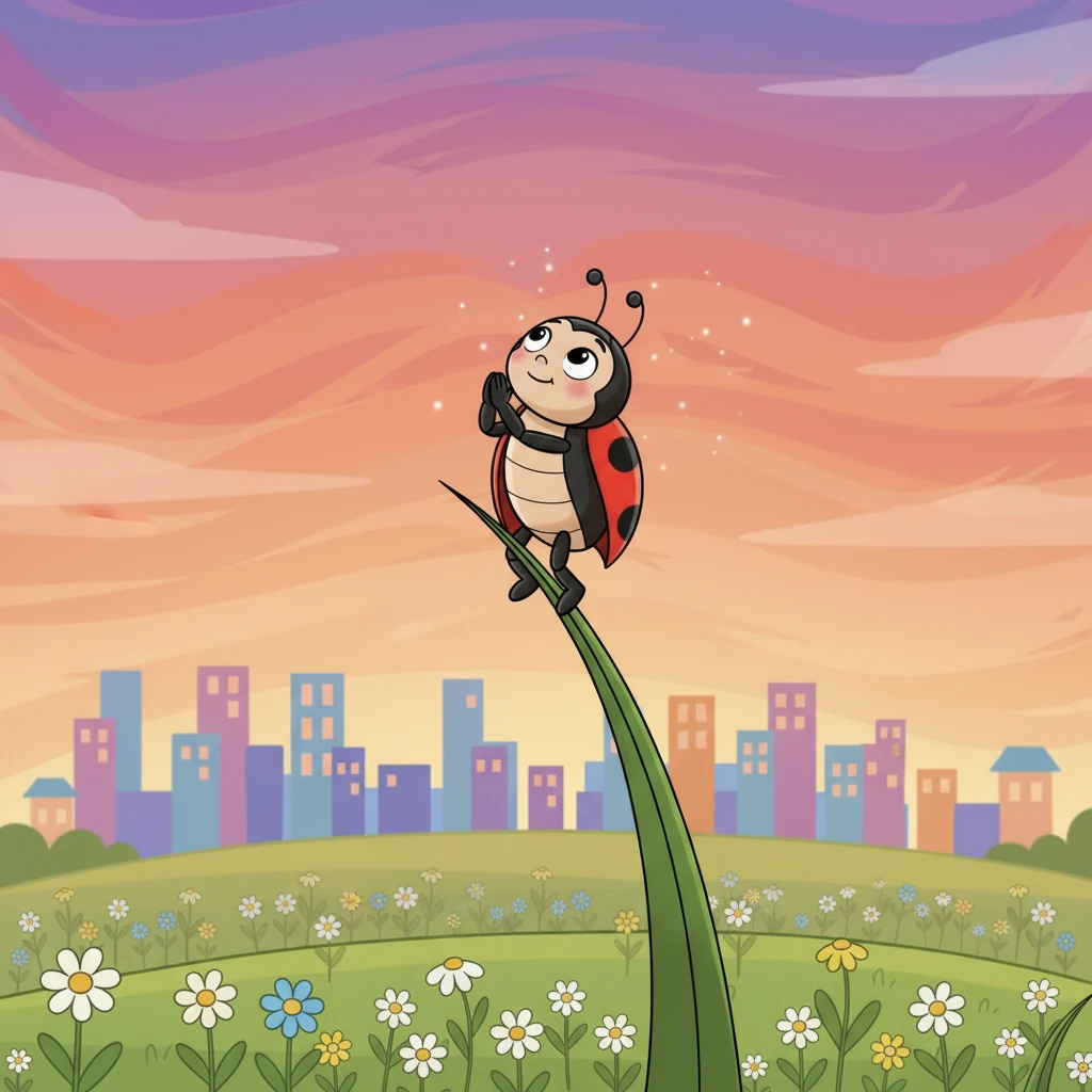 Cuando el sol comenzó a bajar, el cielo se tiñó de colores maravillosos. Naranjas, rosas y morados se mezclaban como una pintura mágica. Era el momento perfecto para agradecer por un día tan lleno de descubrimientos.