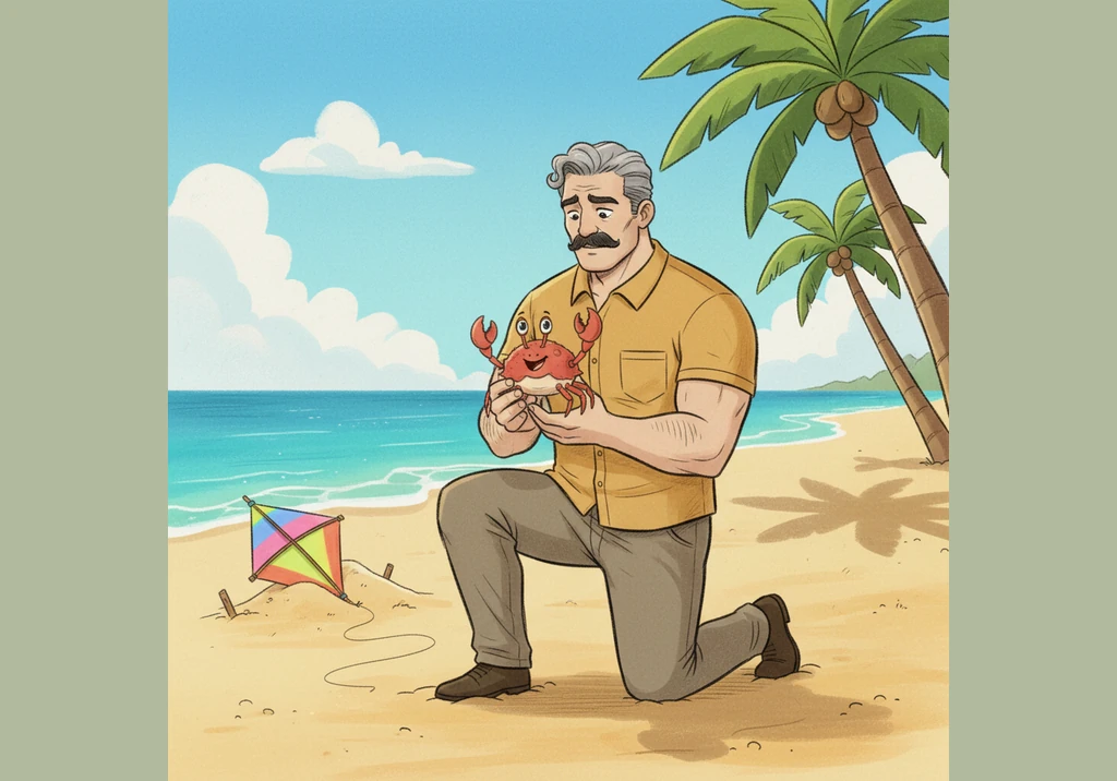 Bobby explains that he knows a secret method to make the best brownies in the world right there on the beach. Pedro looks confused but excited as the