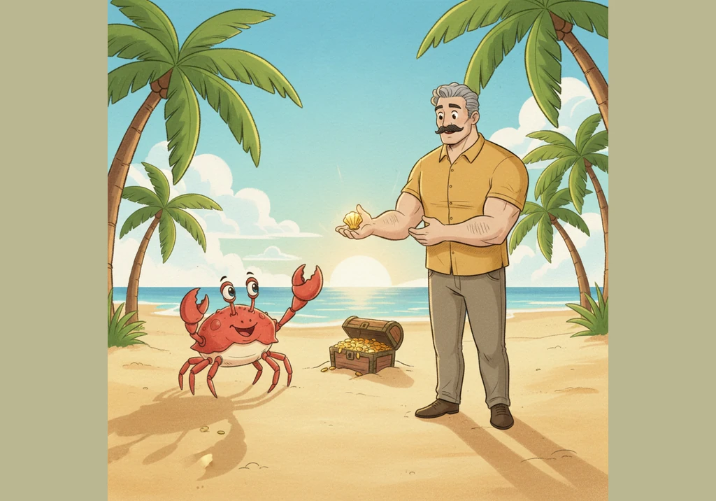 Bobby tells Pedro that the first thing he must do is find the cleanest, most sparkling sand on the entire beach. Pedro worries that it will take a ver
