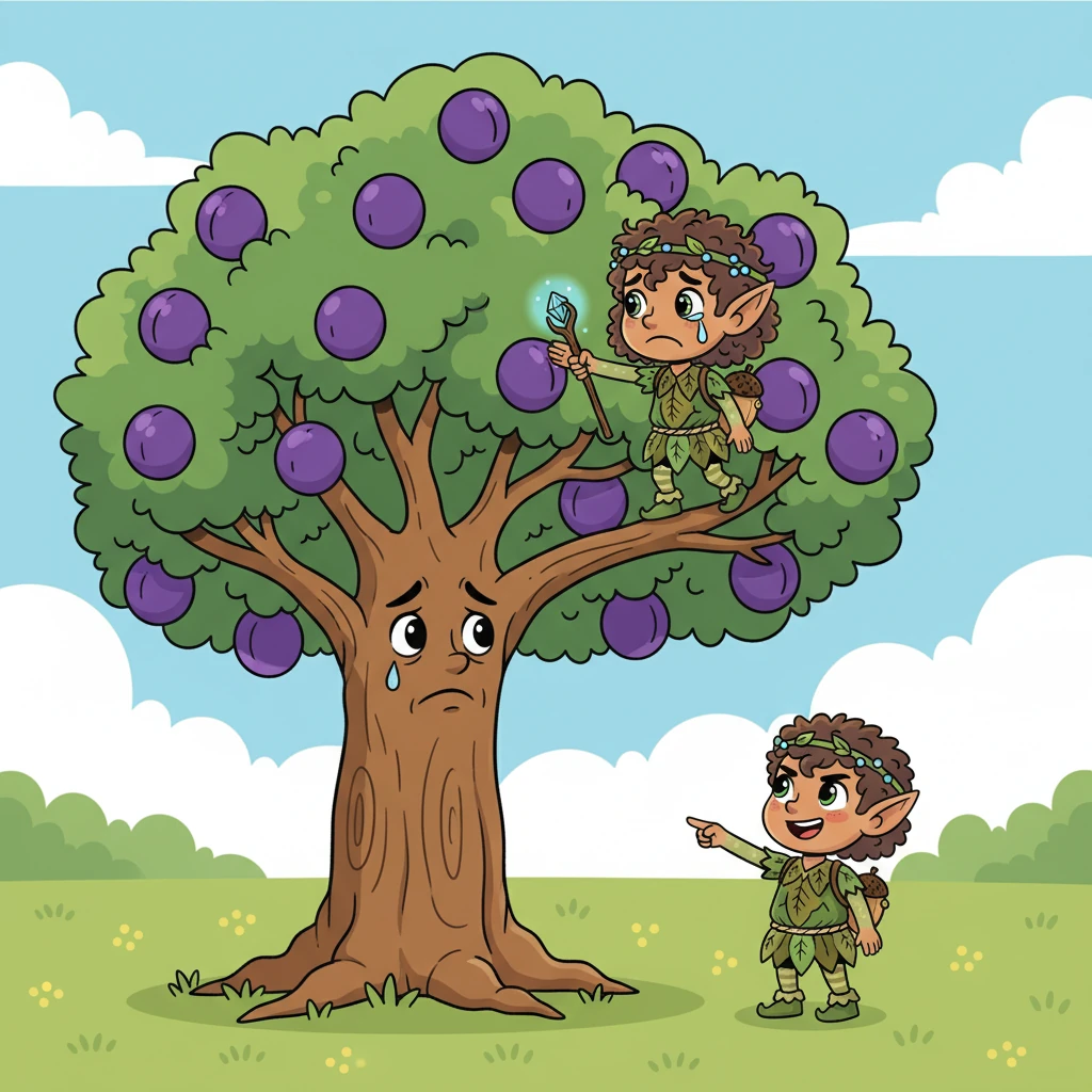 "I am sad, please take my plums; they are all too heavy for my branches," sighed the plum tree. Pip's face fell, but Pen already had a plan. She knew just what to do.