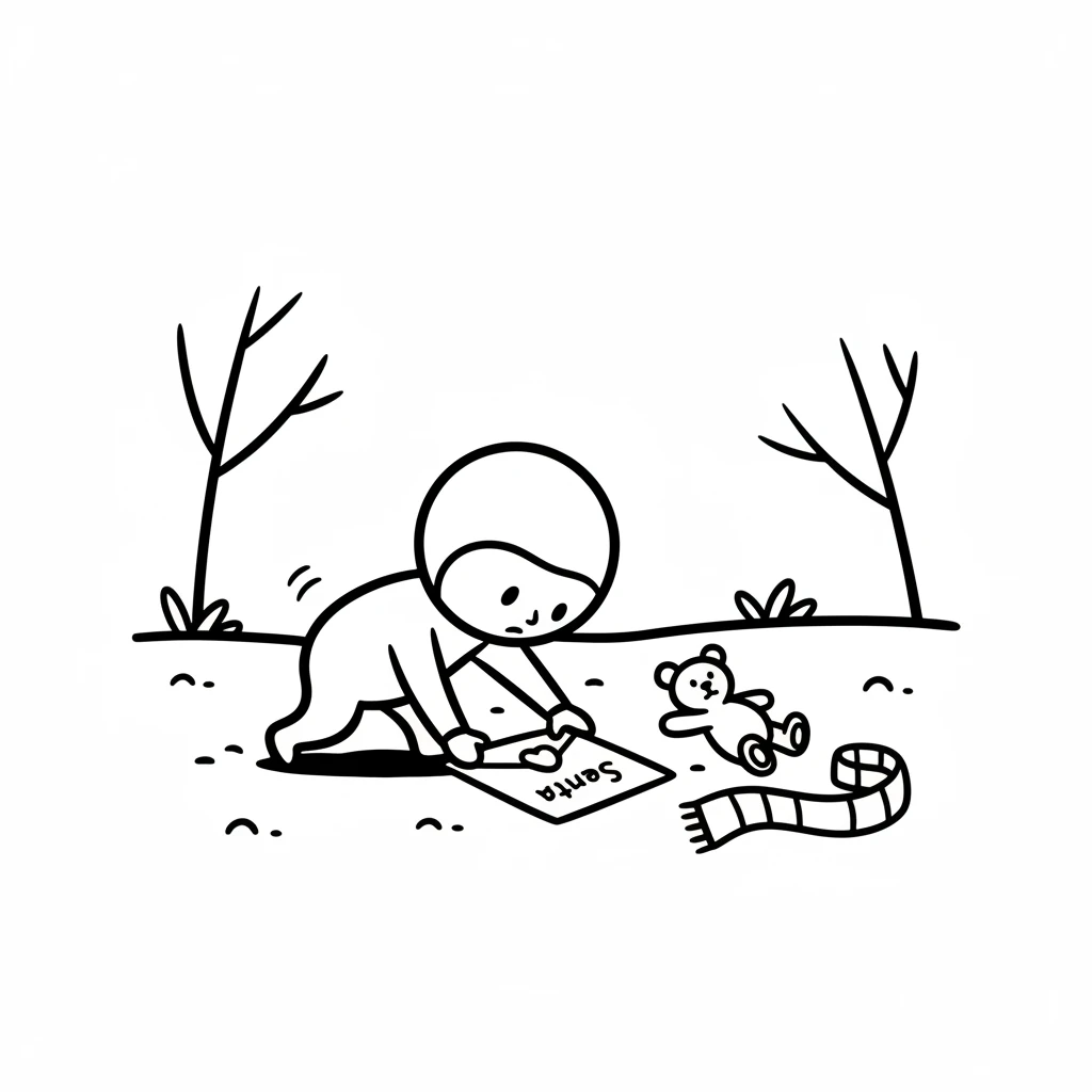 One frosty morning, Pip saw a child's letter to Santa. It asked for a warm, red scarf to keep a favorite teddy bear cozy. Pip's small heart felt a warm tug; he wanted to help.