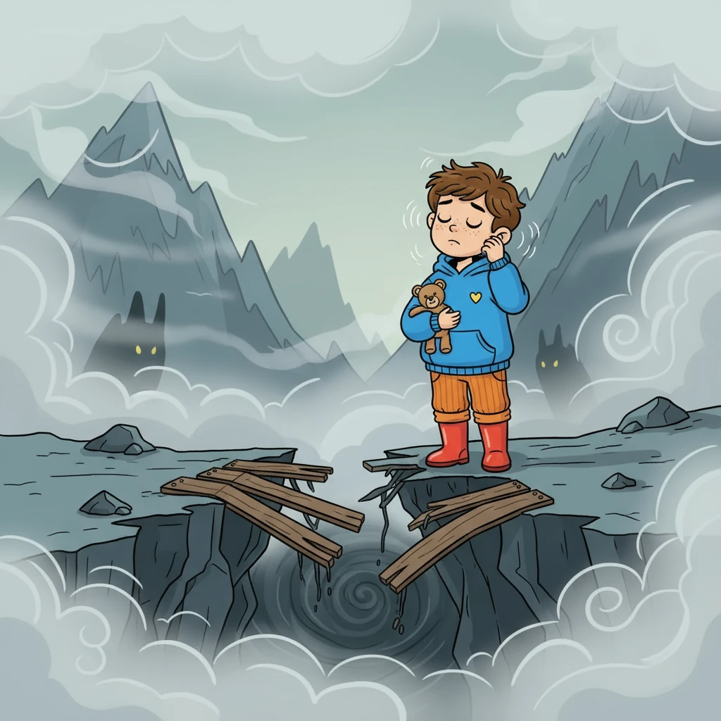 A montanha apresentou desafios: uma ponte quebrada, uivos assustadores e uma névoa espessa que o fez perder o caminho. Tomás respirou fundo, confiando em sua intuição e no som do vento para guiá-lo. Ele perseverou, impulsionado por uma força interior.