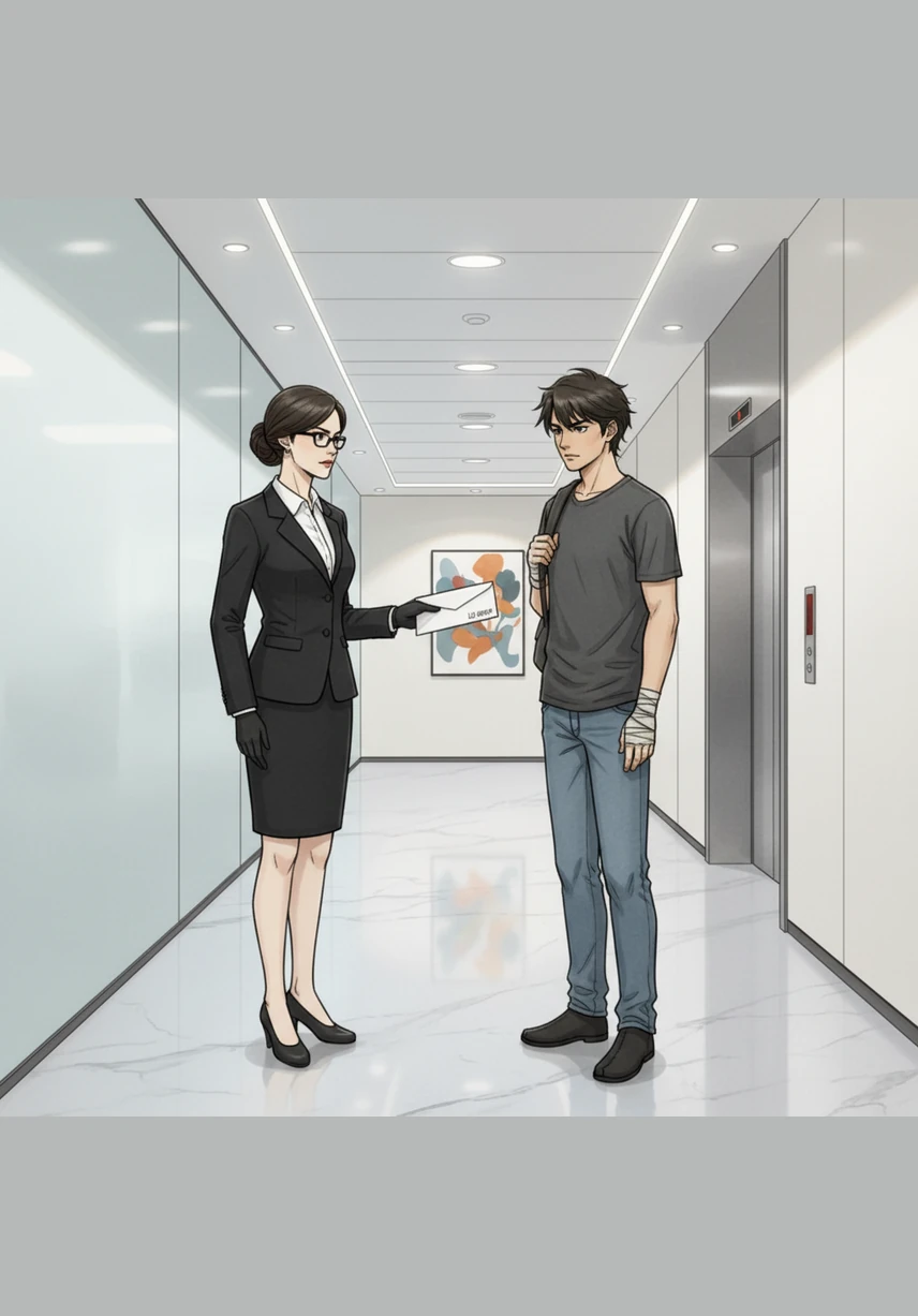 In a sterile, high-end office hallway, a stern secretary hands Shen Xi a DNA test result without a word, confirming his biological ties to the elite Lu family who couldn't even bother to meet him in person.