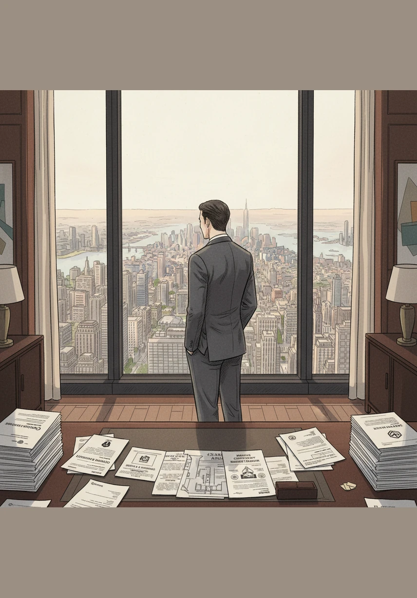 From the window of a private skyscraper office, Shen Xi looks out over the sprawling metropolis he now partially owns, his desk covered in contracts for office buildings and massive company shares.