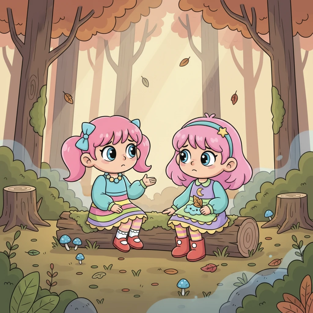 Siedząc obok siebie, zaczęły opowiadać o swoich domach i problemach. Lena opowiadała o samotności w tłumie i braku prawdziwych przyjaciół, a Mika o swoim umierającym lesie i niepokoju o jego mieszkańców. Zrozumiały, że mimo różnic, obie czuły się bezradne i potrzebowały pomocy.