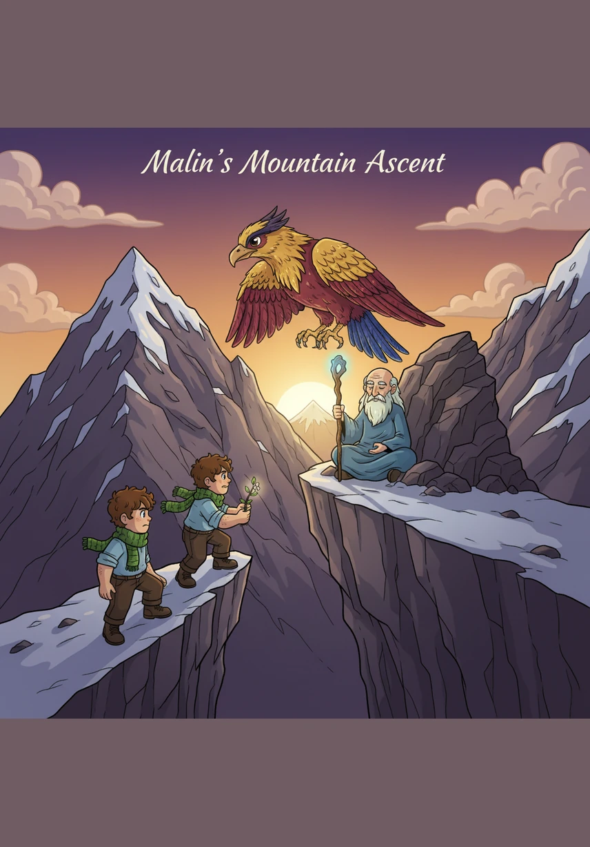Di tengah pendakian, seekor burung raksasa berbulu emas hinggap di hadapan Malin dan menawarkan sekarung koin emas jika ia mau memberikan batu itu. Malin menolak tawaran tersebut dengan sopan, menjelaskan bahwa kejujuran jauh lebih berharga daripada kekayaan yang didapat dengan cara yang salah.