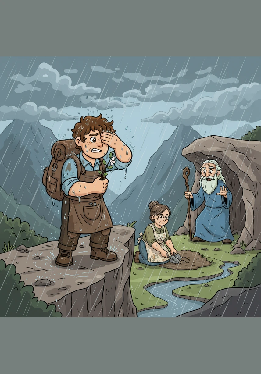 Hujan badai mulai turun membasahi jalanan setapak yang licin, namun Malin terus mendekap batu kristal itu dengan erat di dadanya. Anehnya, batu itu memancarkan kehangatan yang melindungi Malin dari dinginnya udara pegunungan yang sangat menusuk tulang.