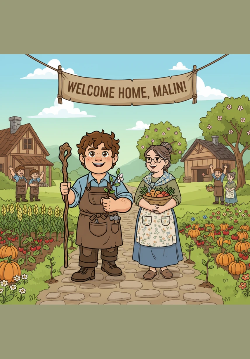 Malin kembali ke desa dengan disambut sorak-sorai penduduk karena kini desa mereka menjadi subur dan makmur berkat air dari gunung tersebut. Kisah tentang kejujuran Malin pun menjadi legenda yang selalu diceritakan turun-temurun sebagai pengingat bahwa hati yang jujur akan selalu membawa keberkahan.