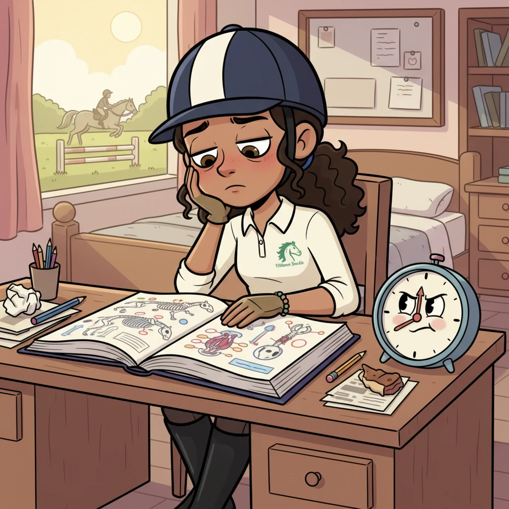 Even with all the riding, Willow Brooke was no joke academically. I stared at my open textbook, filled with complex diagrams of horse anatomy, feeling a wave of exhaustion wash over me. The clock on my desk seemed to mock me, ticking away precious study time, and I wished I could just be back in the saddle.