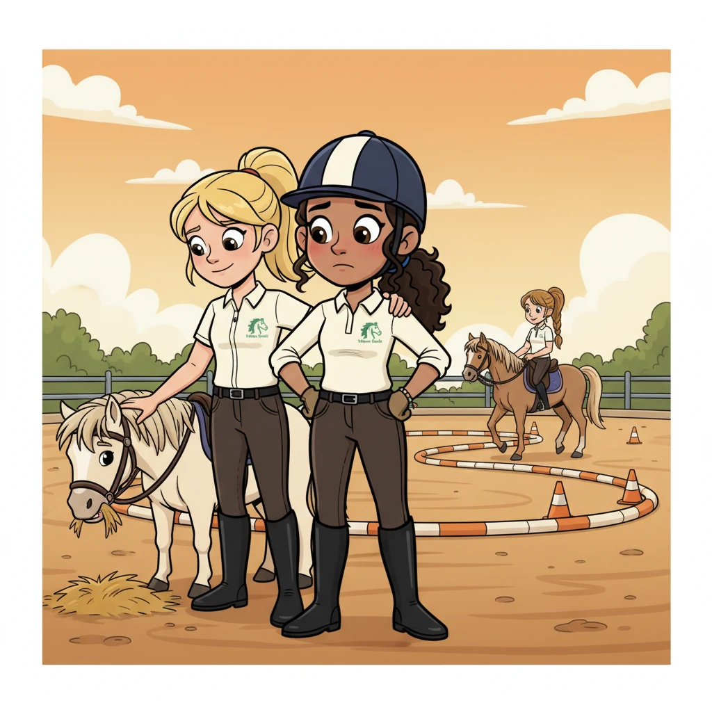 One afternoon, I found Everly looking downcast after a tough lesson. "Don't worry," I told her, my arm around her shoulder, "we all started somewhere." Later, Charlotte and I spent extra time with her in the arena, patiently guiding her through a tricky bending exercise, her smile growing brighter with each successful attempt. It felt good to help.