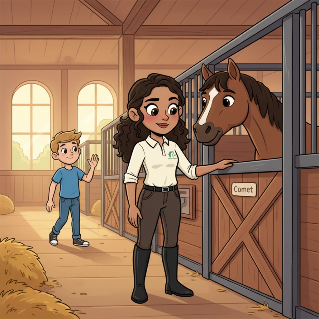 As the school year drew to a close, I stood by Comet's stall, gently stroking his mane, reflecting on everything. I'd grown so much, both in and out of the saddle, surrounded by amazing friends. And when Leo walked by, offering a shy wave and a smile that made my heart do a little flip, I knew Willow Brooke had given me more than just riding skills – it had given me a whole new world.
