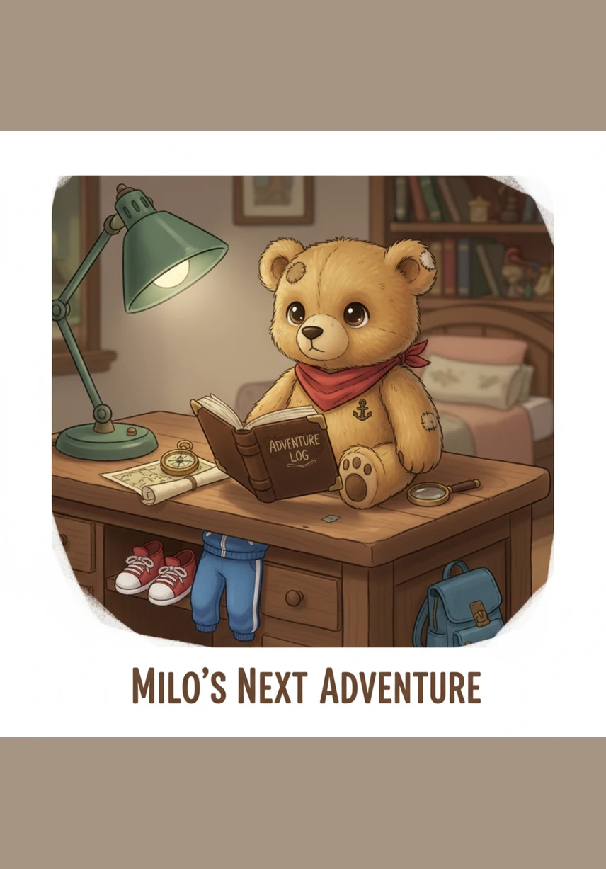 Milo is a little bear with stitched fur and bright button eyes who loves to use his hands to create and fix things. Every morning, he buckles his heavy leather toolbelt and checks his polished hammer and brass screwdriver.