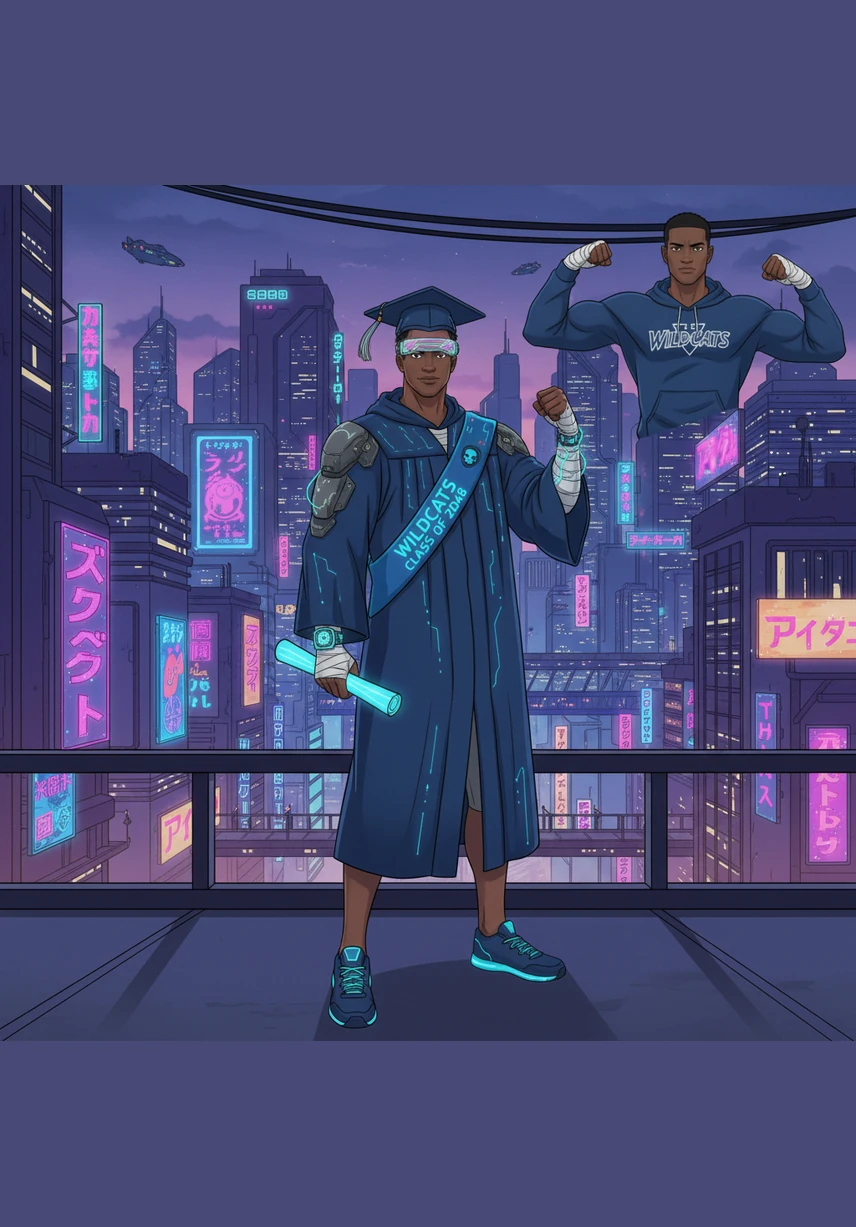 On graduation day, Marcus walks across the stage in his cap and gown to receive his diploma. He pauses to look at the emblem printed on the cover, knowing that he will always be a part of the Class of 1988.