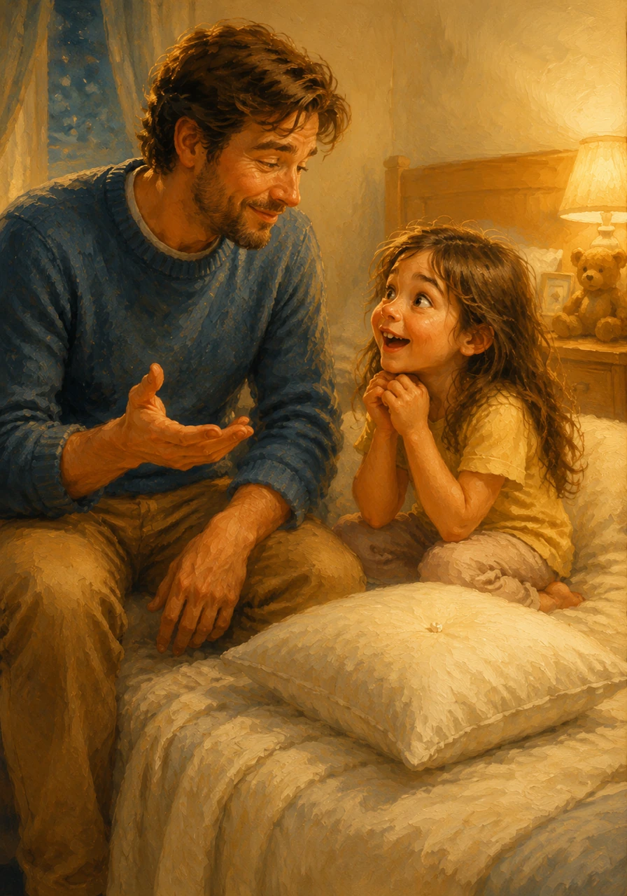 Dad explained the secret tradition: if Lily tucked her tooth safely under her pillow, the fairy would leave a special surprise behind in its place. Lily’s eyes sparkled as she thought about coins and treasures, her worries completely forgotten.