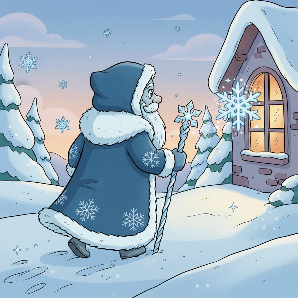 With a final, silent nod to the sleeping world, Grandpa Frost began his slow journey away. He left behind not just snow and ice, but a treasure trove of happy memories and the promise of more frosty fun next year. A single, sparkling snowflake, his farewell gift, landed softly on Lily's window.