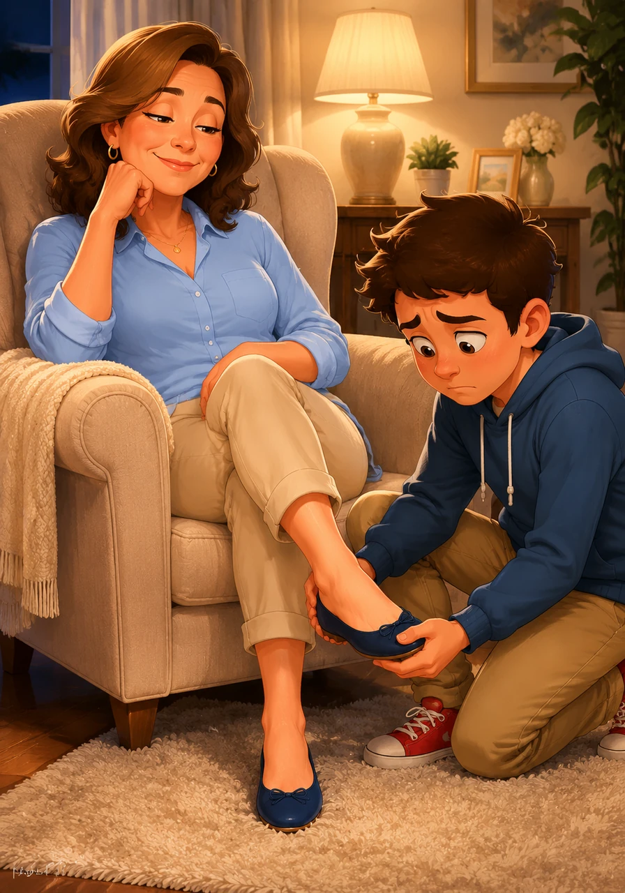 When she returned home that evening, her soft-spoken greeting echoed through the quiet house, carrying a chilling finality that made him shiver. She sat down immediately and placed her feet near him, her calm eyes watching him with a self-satisfied pleasure that required no words. Christian stepped forward to tend to her, realizing his compliance had become a survival reflex in her immaculate, quiet kingdom.