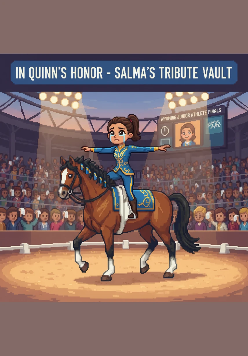 Salma opens her own golden envelope and lets out a joyful scream when she sees she is invited to the Junior Olympics for horsenastics. The sisters race out to the barn together, their faces glowing with happiness as they share the incredible news with Norman and Ellie.