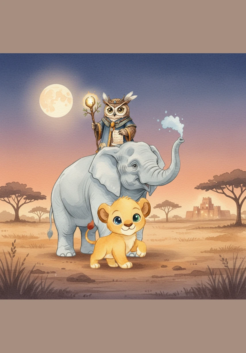 In the tall, golden grass, Kojo finds the zebras huddled close together. Their black and white stripes blend into the shadows of the evening, making them look like a beautiful pattern painted on the land. They whisper a quiet goodnight to Kojo as they prepare to rest in the safety of their herd.