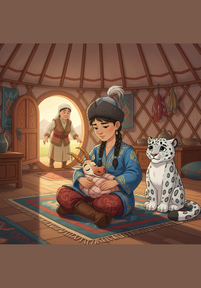 Кітапты ашқан сәтте оның беттерінен сиқырлы нұр шашырап, бөлме іші жусан мен кең даланың жұпарына толды. Алмастың алдында дала еркесі – киік пайда болып, баланы таңғажайып танымдық саяхатқа шақырды.