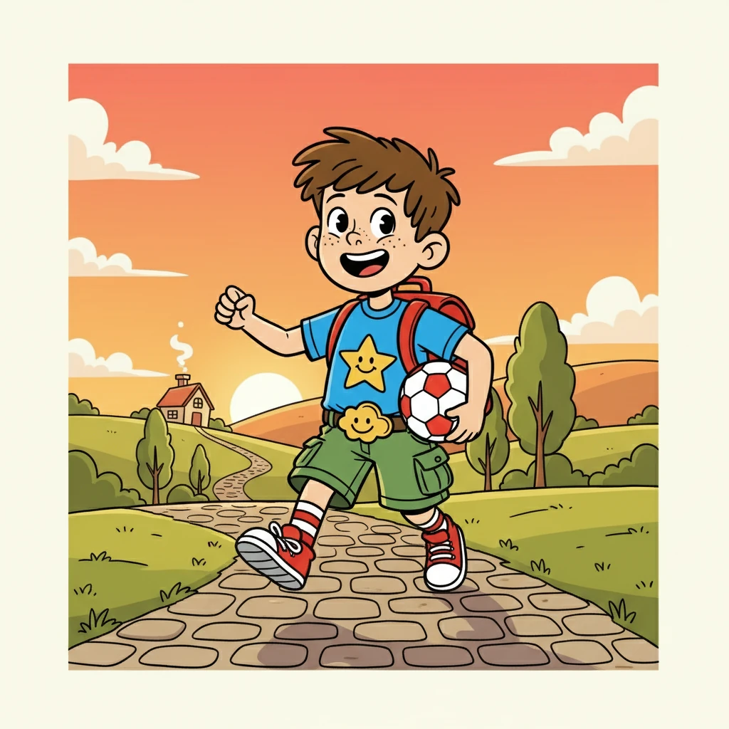 At the end of the day, Oliver walked home with a smile, his heart full of the day's adventures and the sweet taste of friendship, ready for a new day at school.