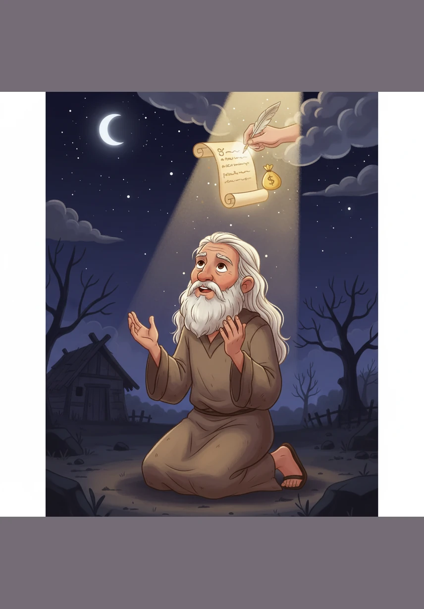In the darkness of the night, the poor man raised his hands to the sky with sincerity, telling God that if he had money, he would give it all for His sake. God recorded the reward of charity for him because his intention was true and came from deep within his heart.
