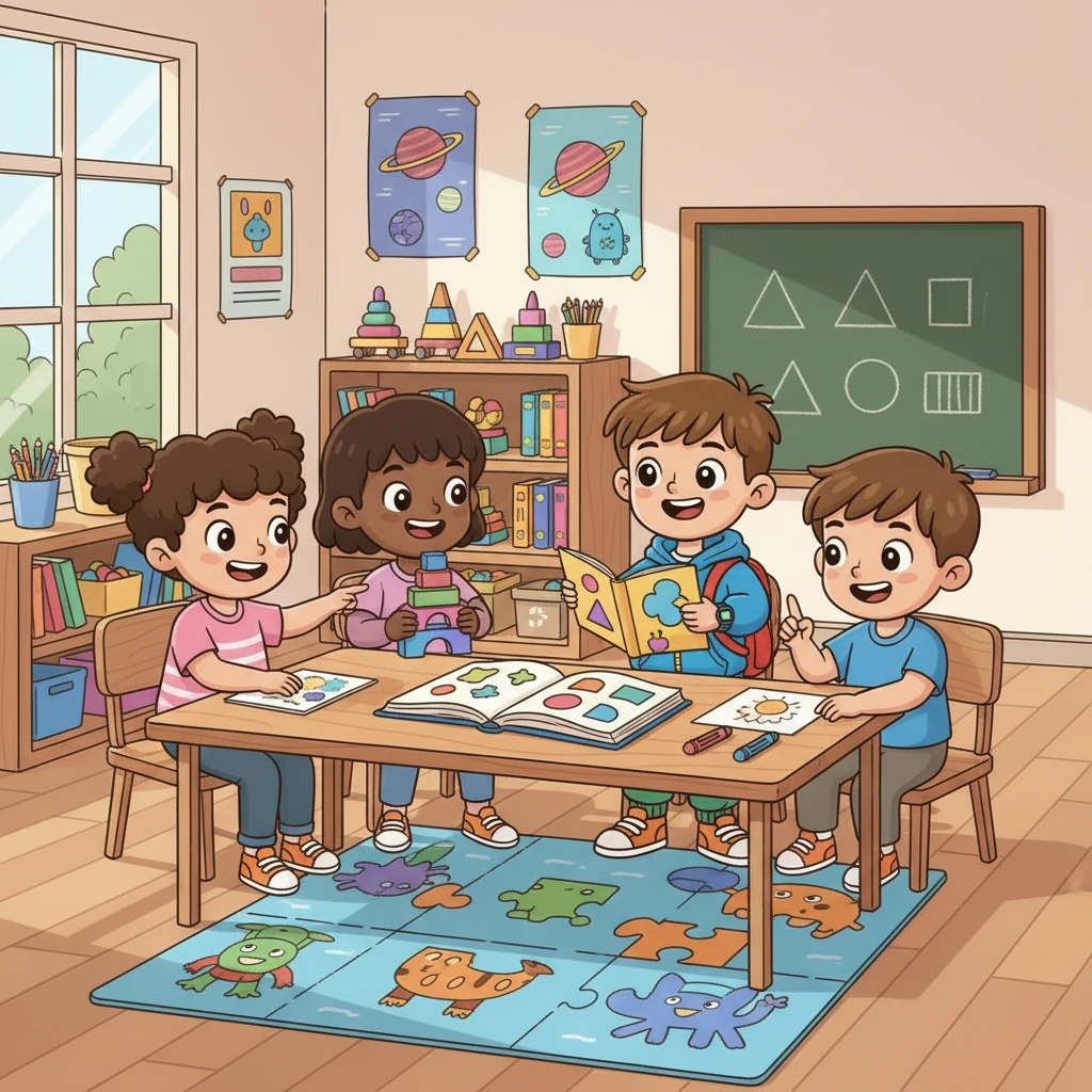 The school day is filled with learning and fun. Leo enjoys reading stories, solving puzzles, and playing games with his classmates. He eagerly participates in class activities, always eager to learn.