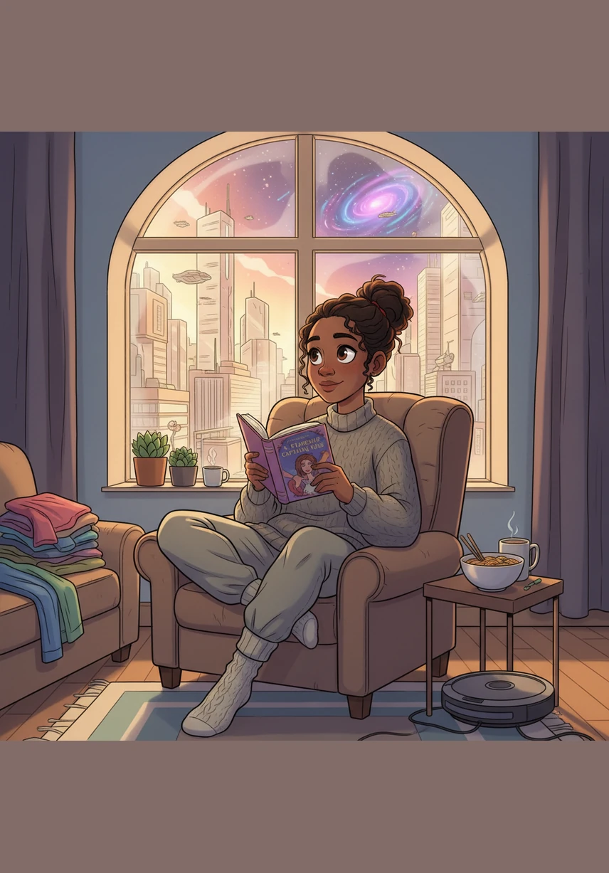 While her younger siblings played loudly and the house needed tidying, Elara stared out the window, lost in a romance novel. She imagined a handsome prince or a mysterious hero would one day whisk her away, leaving her responsibilities far behind.