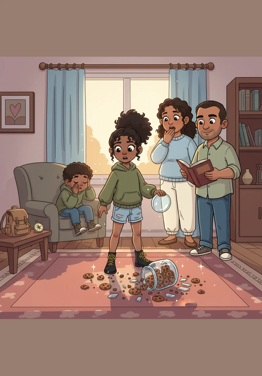 One afternoon, a sudden accident caused her old mirror to tip and shatter across the wooden floor. The loud crash broke her reverie, leaving her standing amidst the jagged shards of her reflected world.