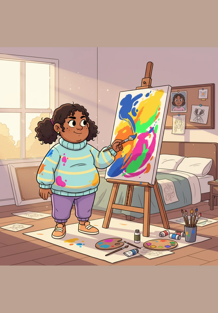 She picked up a paintbrush, no longer just dreaming of being an artist but actually painting the world around her. The colors on her canvas were vibrant and real, reflecting the life she was finally starting to live with intention.