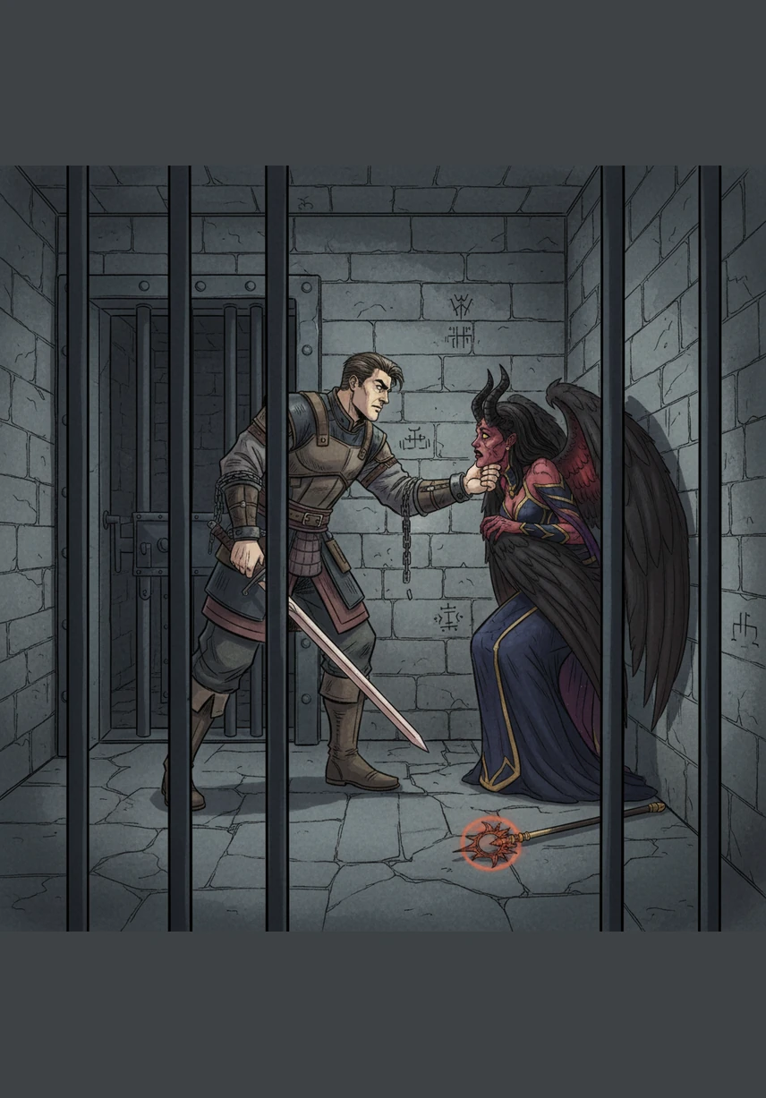 Зелун входит в камеру демоницы, и та, кто внушала ужас целым мирам, внезапно съеживается от страха перед его ледяным взглядом. Он хватает её за подбородок, заставляя признать в нем своего нового и единственного господина, перед которым дрожат даже дьяволы.