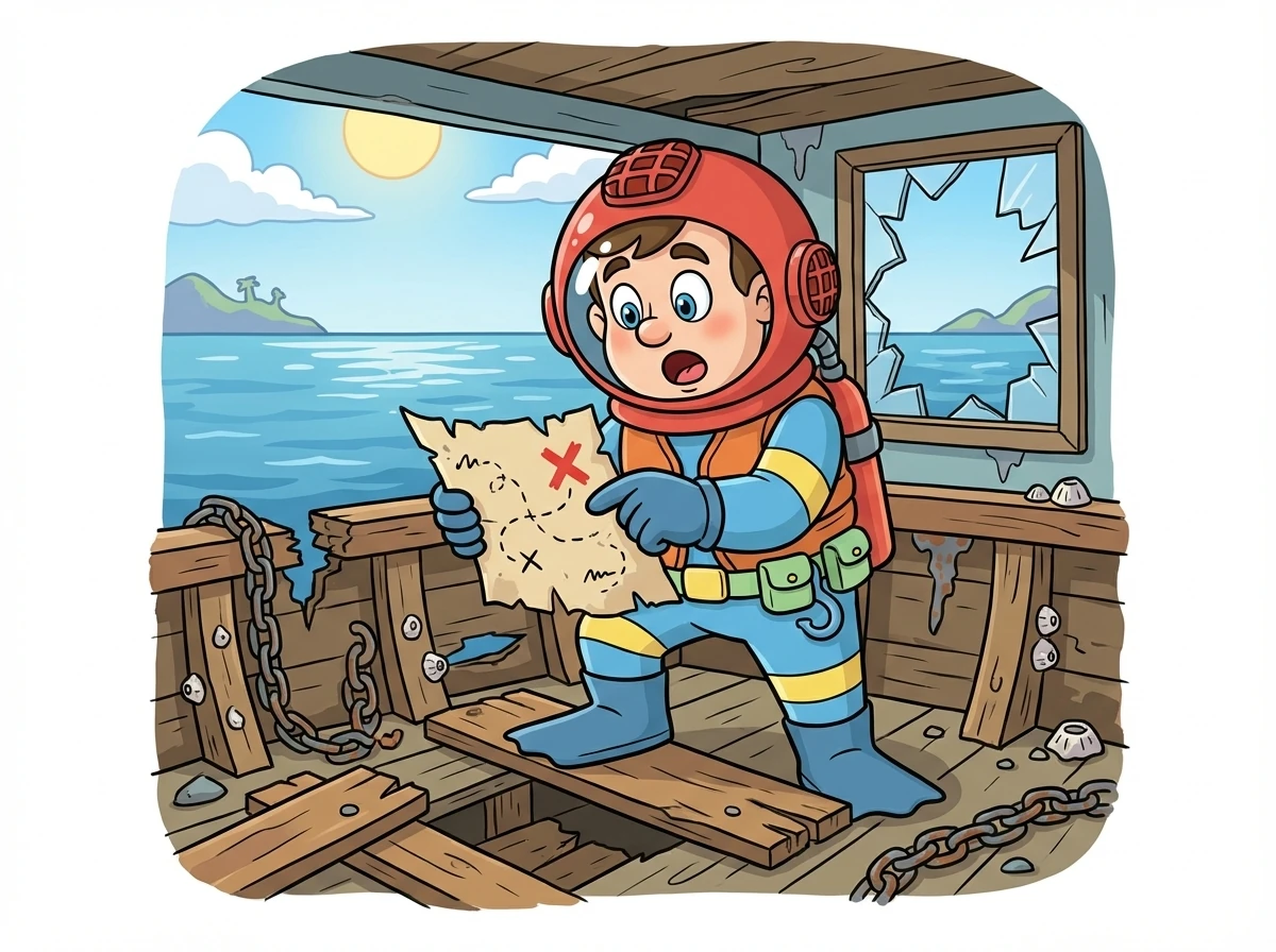 Em um dos barcos abandonados, Ricardo encontrou um mapa rabiscado com um ponto marcado no meio do oceano. Aquele ponto parecia ser o epicentro das chamadas misteriosas.