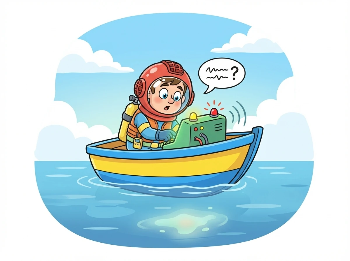 No local, o mar estava estranhamente calmo. De repente, o sonar do barco começou a emitir sons estranhos, indicando uma anomalia submarina.