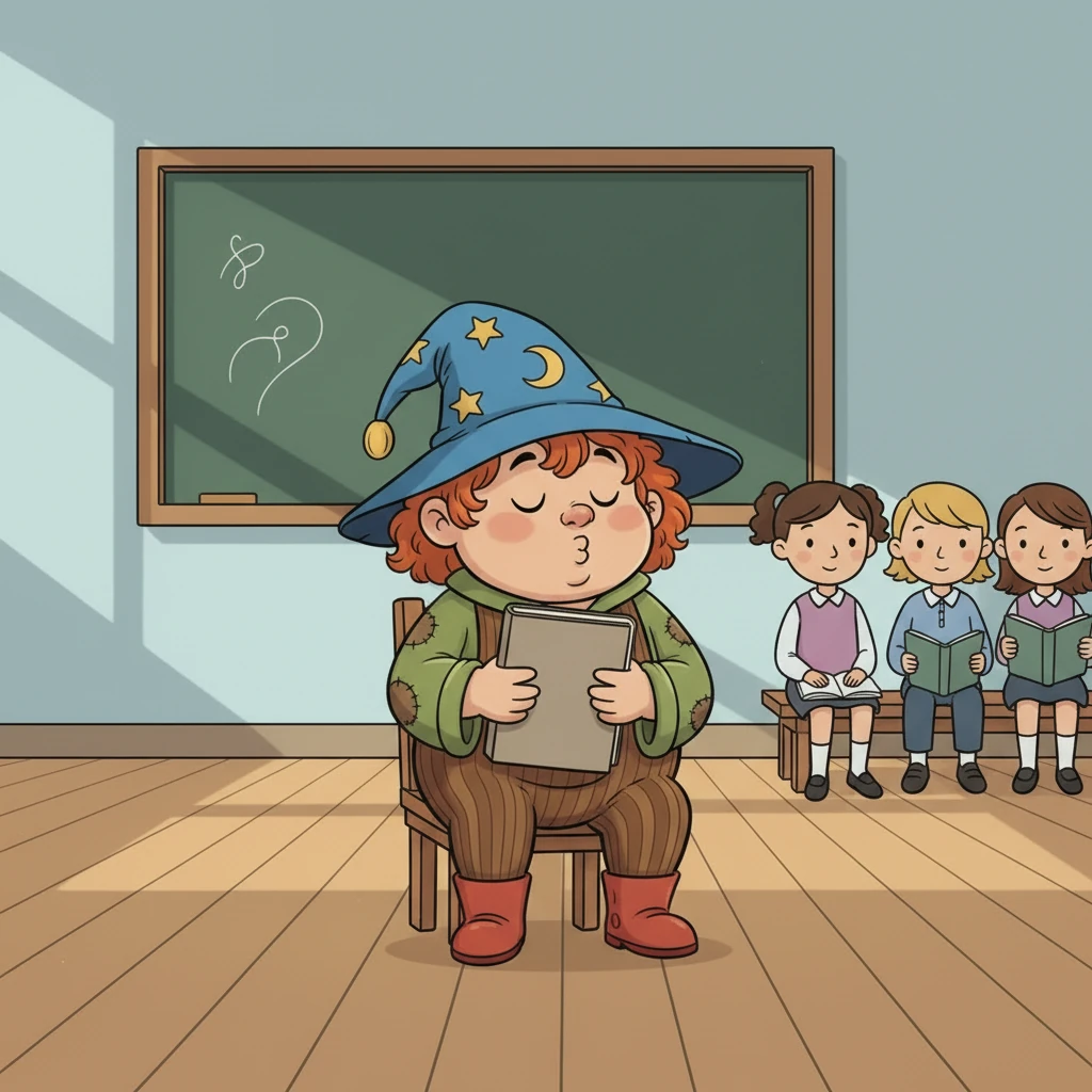 Giù decise di provare, ma a modo suo. Invece di cantare le parole, mormorò una melodia con la bocca chiusa, imitando il suono degli strumenti. La maestra lo notò e annuì, contenta che almeno stesse partecipando al ritmo della musica.