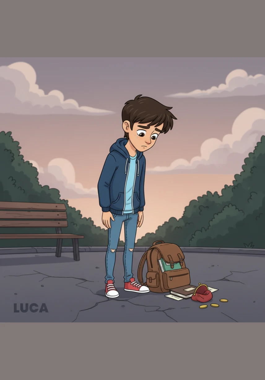Il video prosegue mostrando frasi crudeli che fluttuano nell'aria come schiaffi invisibili, mentre voci sovrapposte deridono il protagonista. Luca abbassa lo sguardo verso il suo zaino, sentendo che quelle parole sullo schermo fanno più rumore di qualsiasi grido.