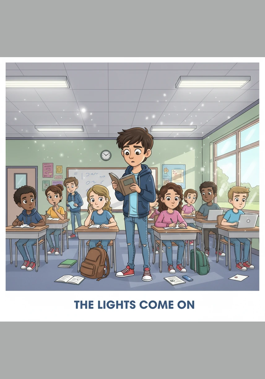 Quando le luci si riaccendono, il silenzio in aula è denso di riflessioni e Marta è la prima a rompere il ghiaccio parlando del dolore causato dalle battute cattive. Marco guarda Luca con rammarico, rendendosi conto che nessuno dovrebbe affrontare le proprie battaglie in totale solitudine.