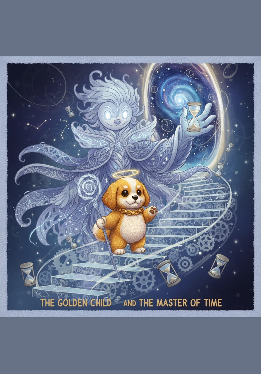 The child places his small hand upon the massive hourglass, and the falling sands suddenly stop, not because the clock is broken, but because time has become complete. The Master finally understands that time is not a prison to run through, but a vessel to be filled with wonder.