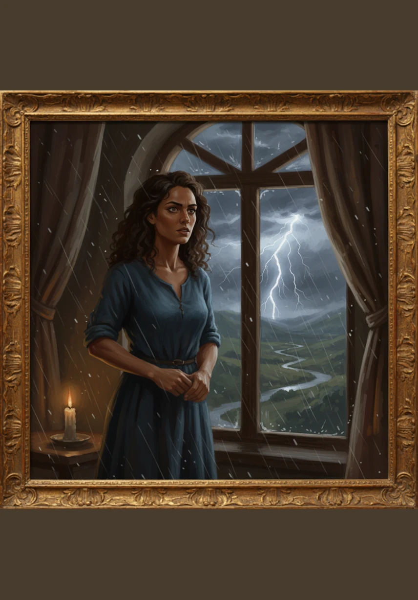 One evening, a sudden summer storm transforms the horizon into a canvas of dark purples and jagged lightning. From her window, Eva watches the sea's wild dance, realizing that the distance she craves is as dangerous as it is beautiful.