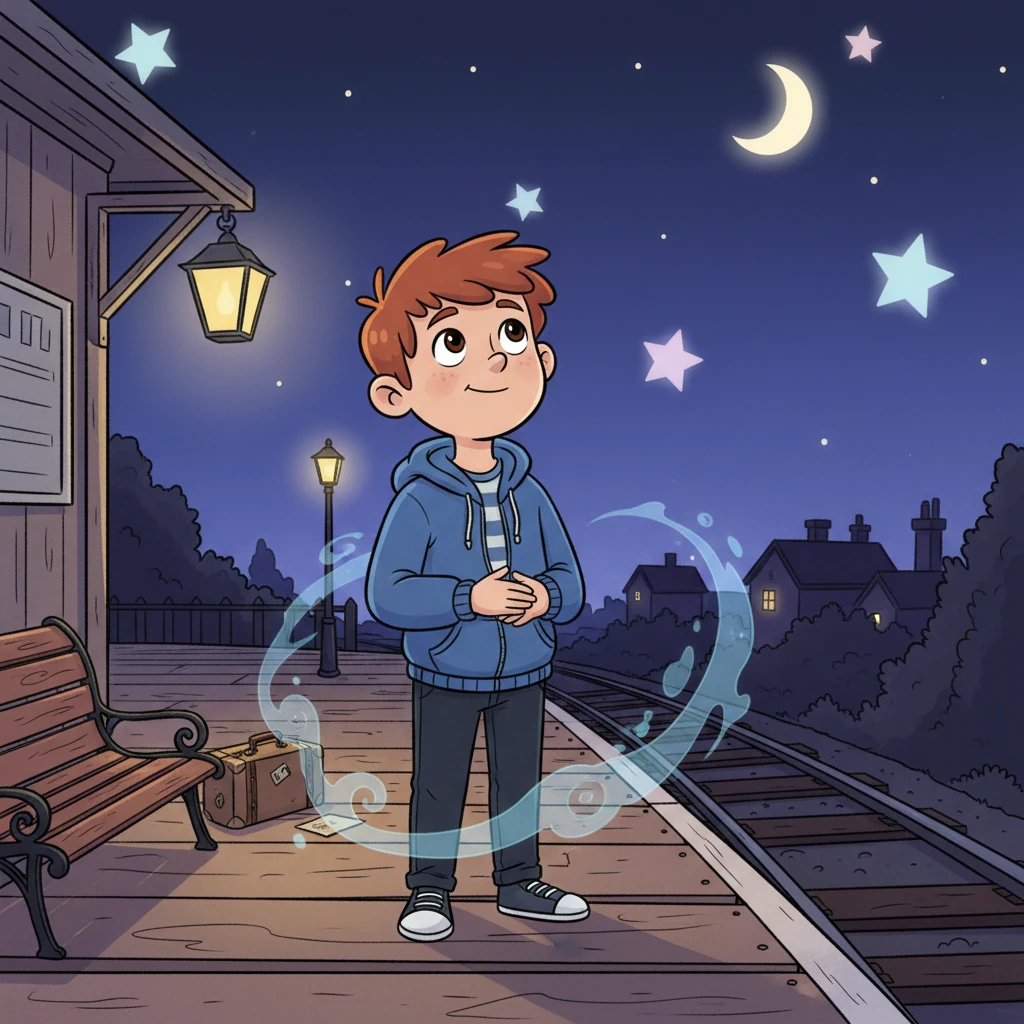 Rohan stood alone on the platform, the phantom train and the mysterious guard now completely gone. Only the lingering scent of old memories and the chill of the night remained. He felt a profound sense of peace and understanding, not fear, a quiet wisdom settling in his young heart.