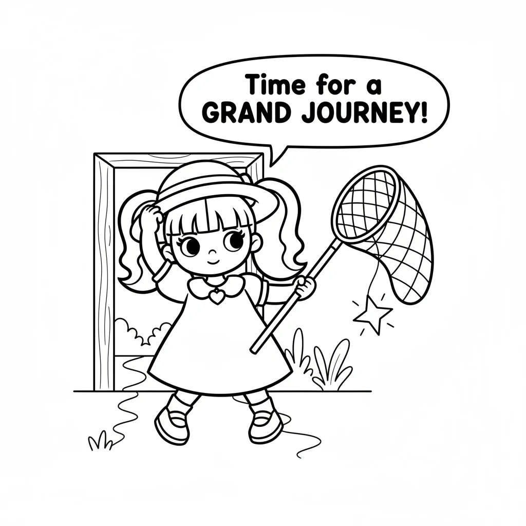 Lottie knew what she had to do: the little star needed to go home. She carefully put on her favorite round hat and grabbed a small, sturdy net, ready