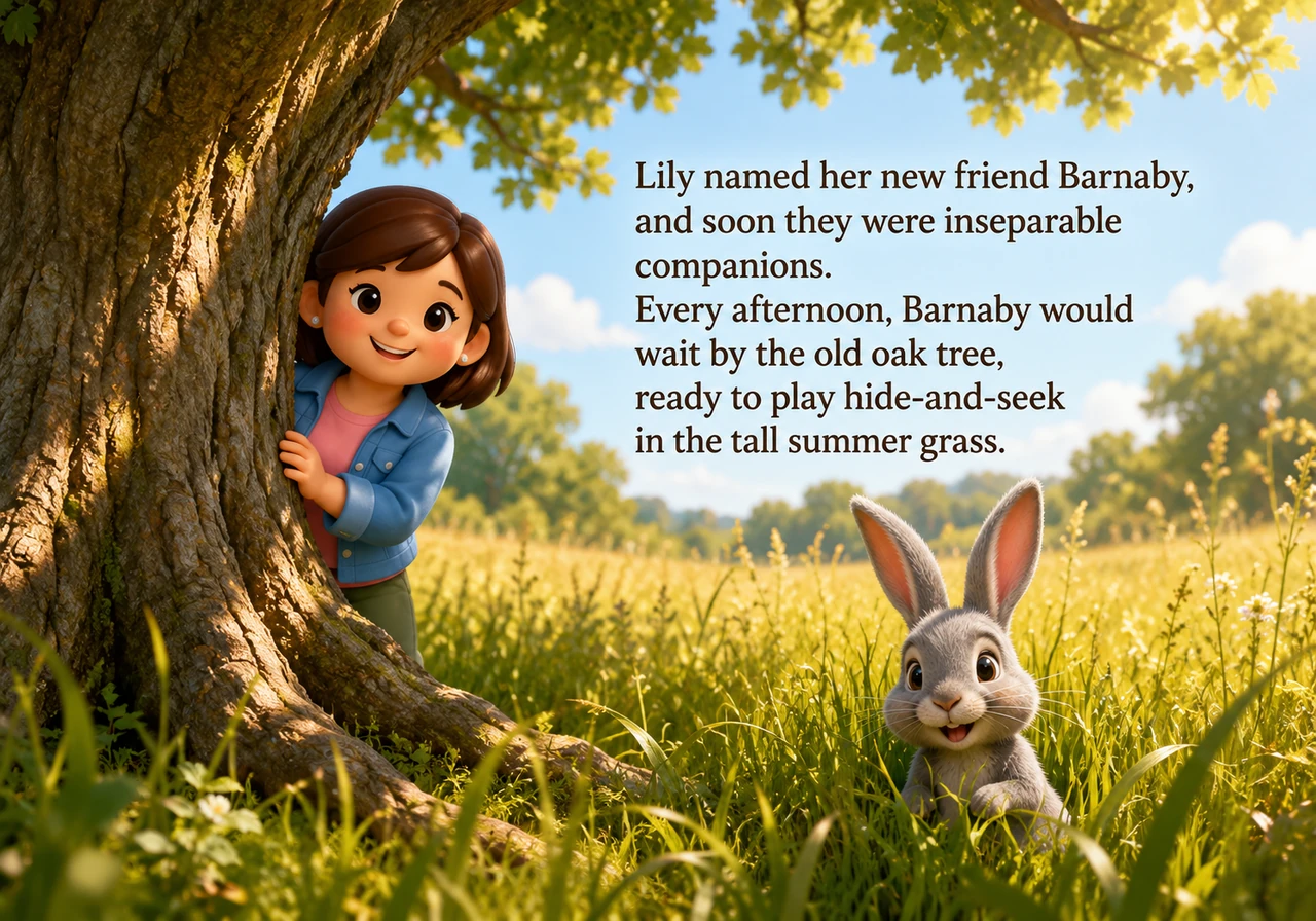Lily named her new friend Barnaby, and soon they were inseparable companions. Every afternoon, Barnaby would wait by the old oak tree, ready to play h