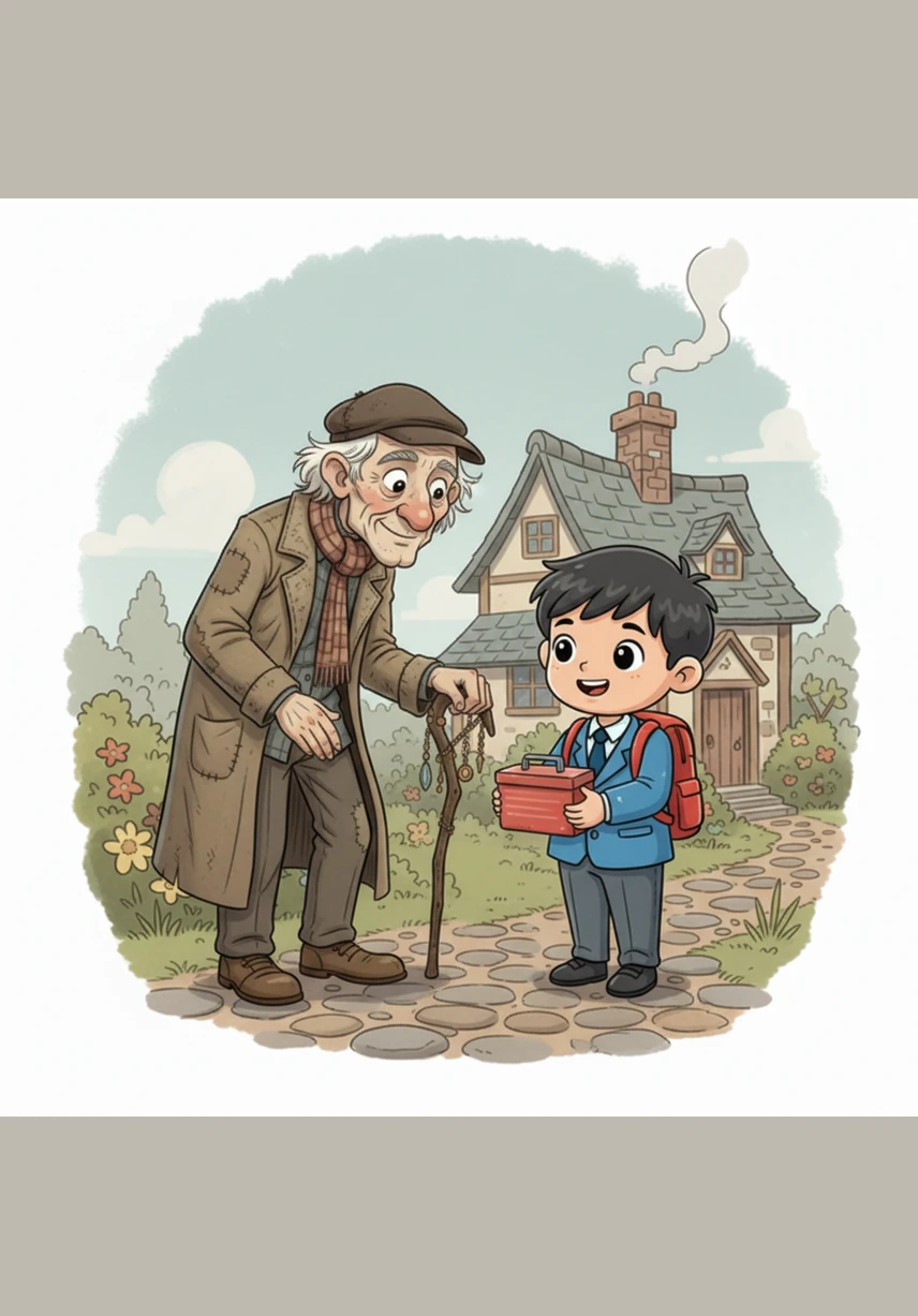 بزرگ نے حیرت اور خوشی سے علی کی طرف دیکھا اور ایک پیاری سی مسکراہٹ کے ساتھ تھیلا اسے تھما دیا۔ علی نے بھاری تھیلا اٹھایا اور ان کے ساتھ قدم سے قدم ملا کر چلنے لگا۔