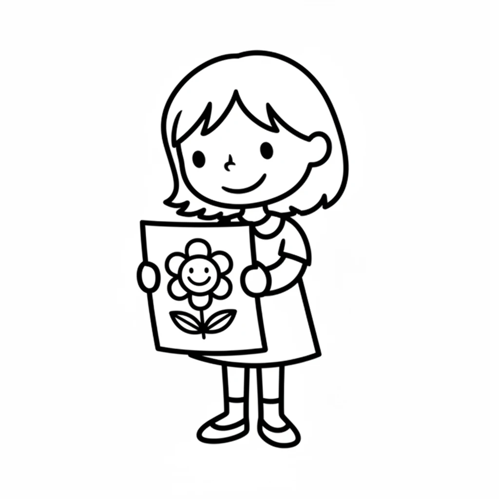 Buzz looked at the drawing of the happy flower. A small smile slowly grew on Buzz's face, replacing the frown. Buzz felt a little warmth spread through, realizing Pip's kind gesture.