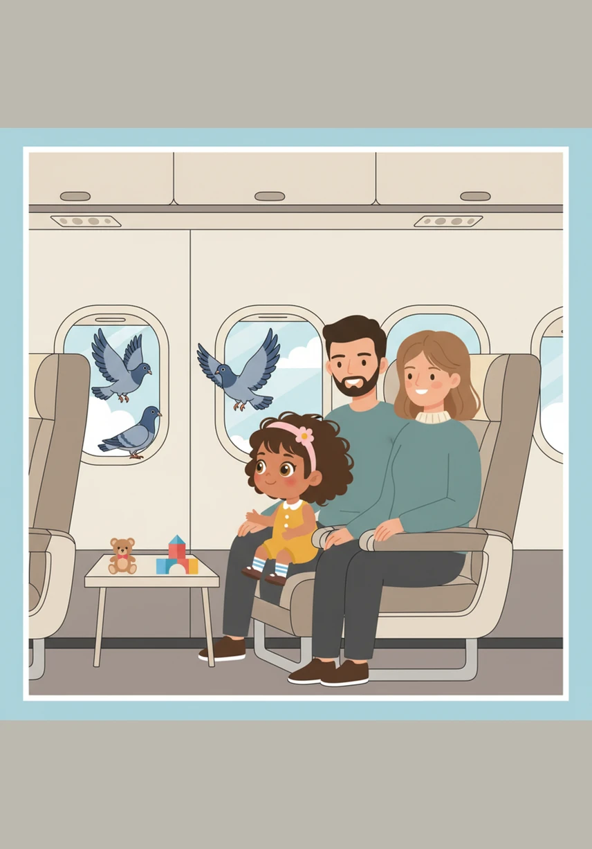 Three-year-old Mya peeked through the tiny airplane window, her eyes wide with wonder at the world below. The clouds looked like giant piles of fluffy whipped cream waiting to be scooped up as she clutched her snacks. She was on a very long ride across the big blue ocean to a place called Switzerland.