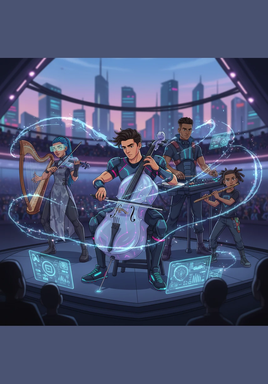 During a rigorous rehearsal, the atmosphere shifts as Rishi, Zichen, Eugine, Sara, and Aaryana perform a complex quintet. The music is ethereal and powerful, showcasing the incredible talent and deep connection between the best players in the orchestra who speak through their instruments.