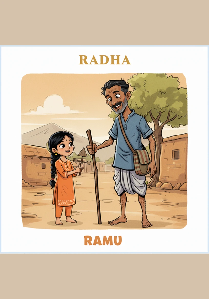 Waking up with her fever gone, Ananya begins to change her life, reaching out to a shy, motherless classmate named Riya and bringing warm tea to a lonely widow in the village. The villagers watch in awe as the young girl begins to mirror her mother’s kindness, affectionately calling her Little Radha.