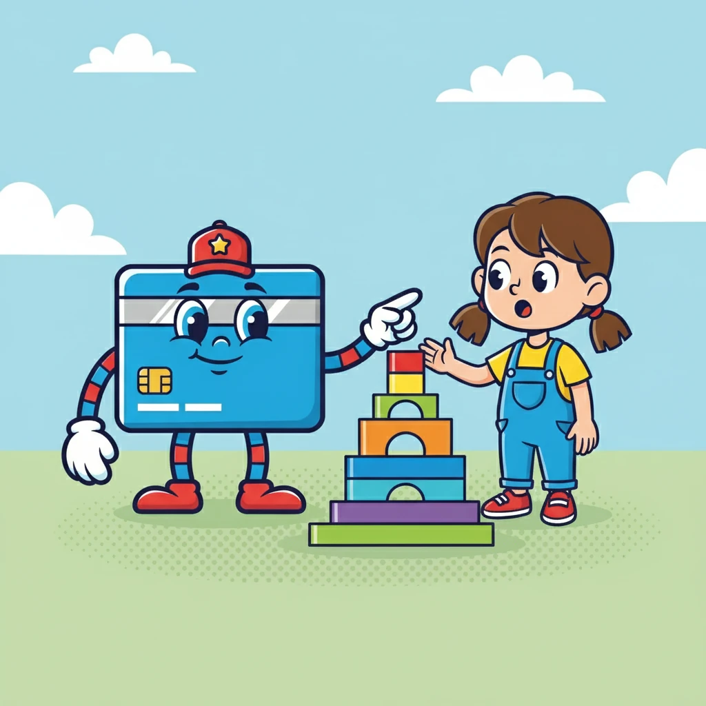 Cam explained to Debbie that every purchase added up, like building blocks. He showed her a chart with colorful blocks, each representing a dollar. Debbie's eyes widened as she saw how quickly the blocks piled up when she bought things.