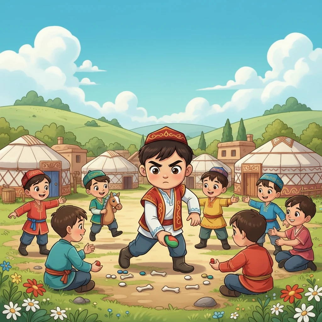 Бір күні Асыл асық ату ойынына қатысты. Ол асықтарын мұқият іріктеп, дәлдікпен нысанаға атты. Оның көзі жарқырап, жеңіске деген ұмтылысы көрініп тұрды.